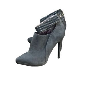 ABS by Allen Schwartz LENNA Stilletto High Heel Boots Studded Suede Strap 7.5